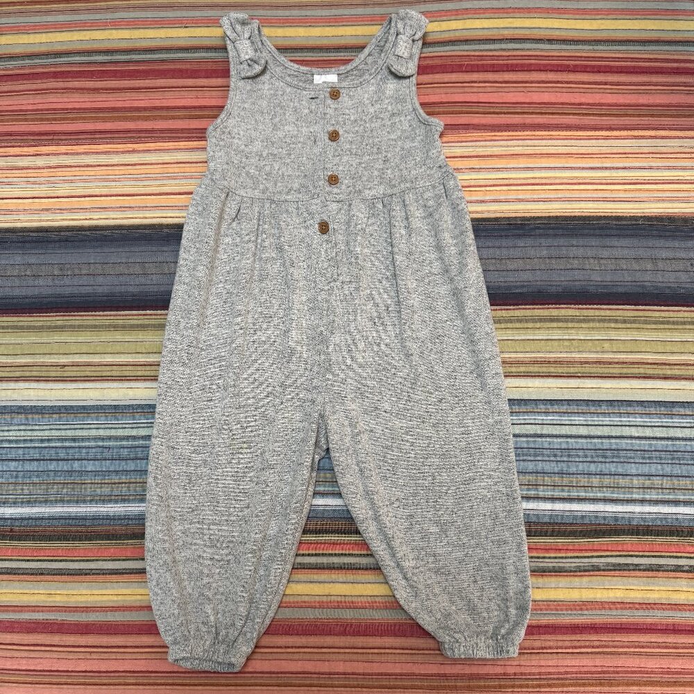 GERBER KIDS Romper, sleeveless, elastic ankle cuffs, 2T, gray space dye